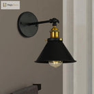 Alice - Industrial Black And Brass Flared Sconce Wall Lamp