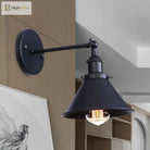 Alice - Industrial Black And Brass Flared Sconce Wall Lamp
