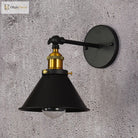 Alice - Industrial Black And Brass Flared Sconce Wall Lamp