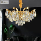 Modern Led Sunflower Crystal Ceiling Chandeliers - Bionic Elegance For Living And Dining Spaces