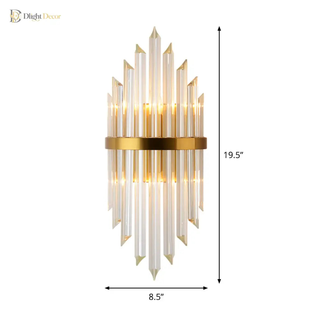 Alivia Elegance Meets Sparkling Brilliance: The Gold Crystal Wall Sconce (1 - 3 Lights) Wall Light
