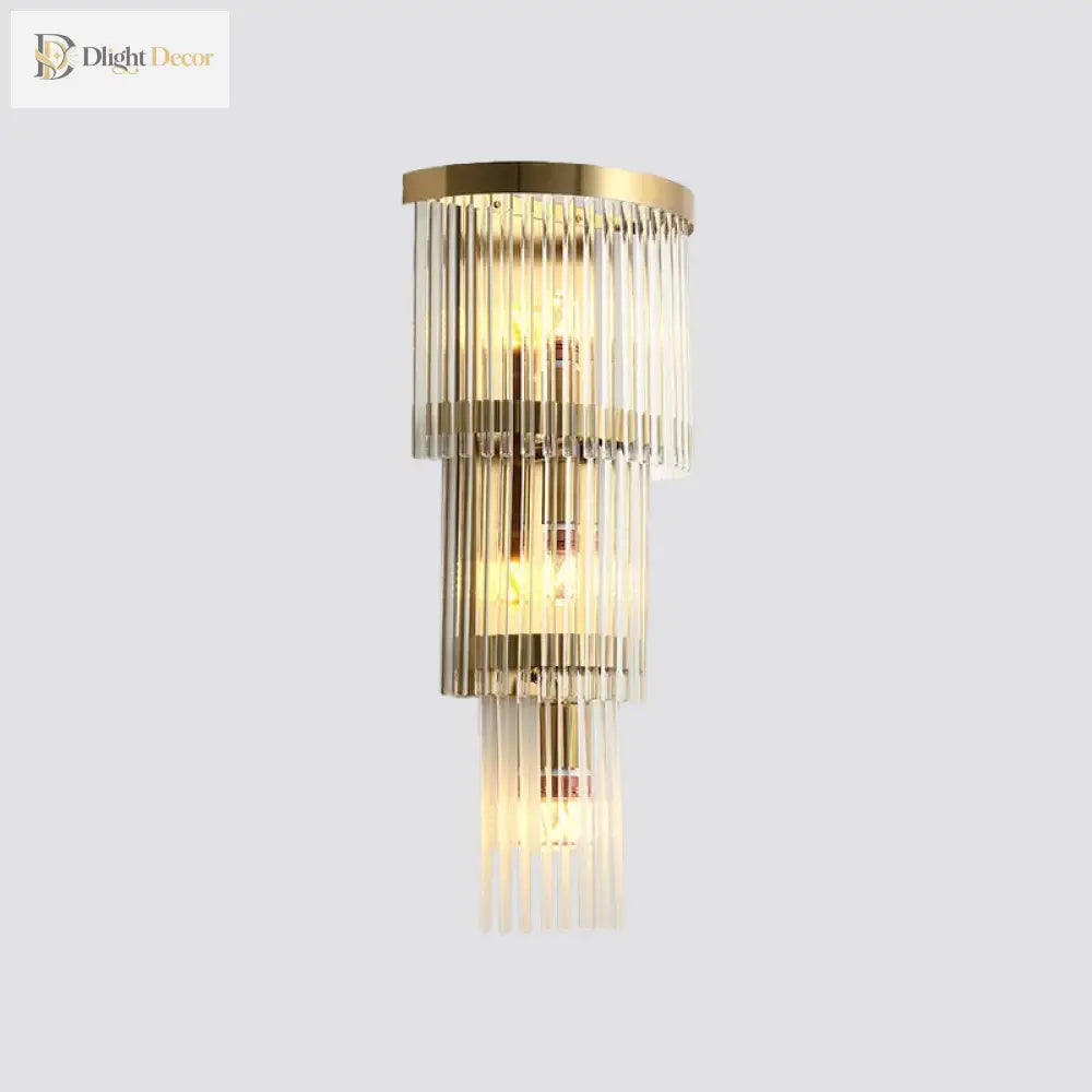 Alivia Elegance Meets Sparkling Brilliance: The Gold Crystal Wall Sconce (1 - 3 Lights) Wall Light