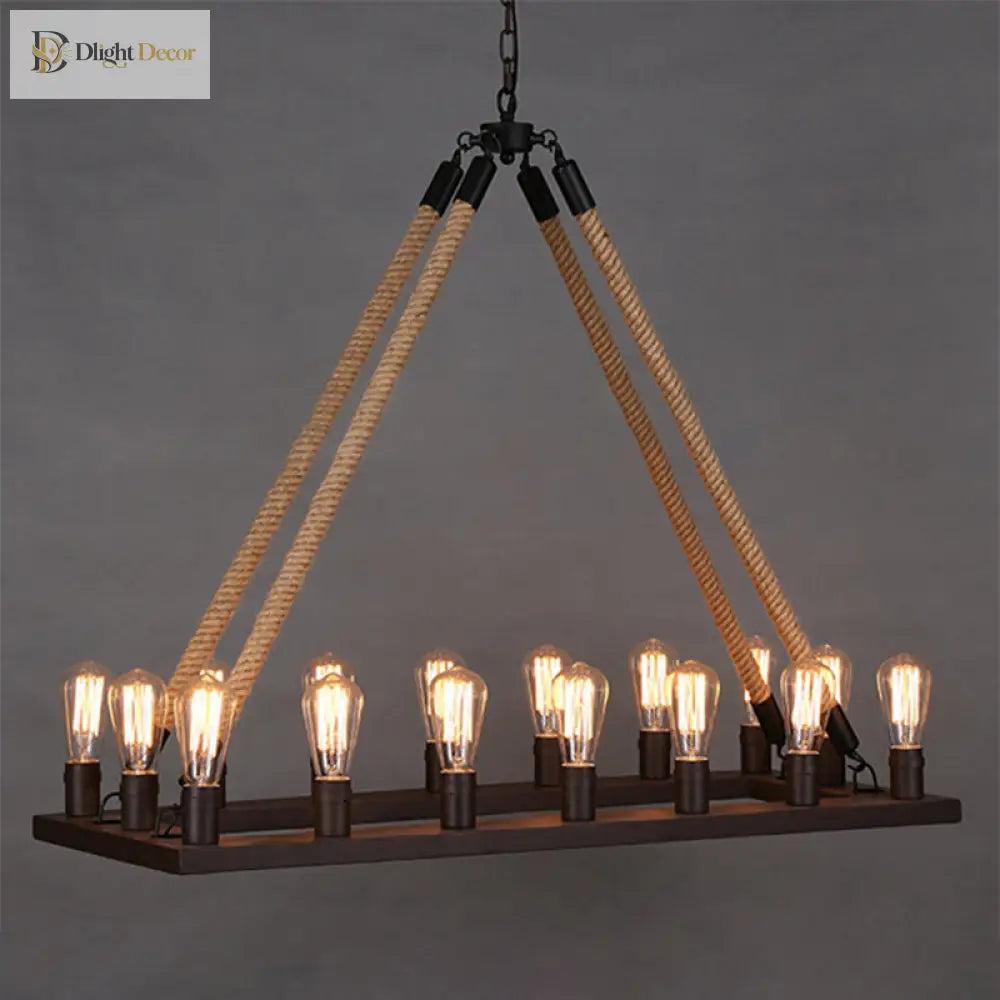 Amelia - Industrial Chandelier With 16 Rectangular Lights (Perfect For Cafes) Pendant Lighting