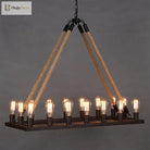 Amelia - Industrial Chandelier With 16 Rectangular Lights (Perfect For Cafes) Pendant Lighting