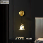 Amelia - Postmodern Light Luxury Brass Crystal Bedroom Warm Bedside Wall Lamp Creative Led Living