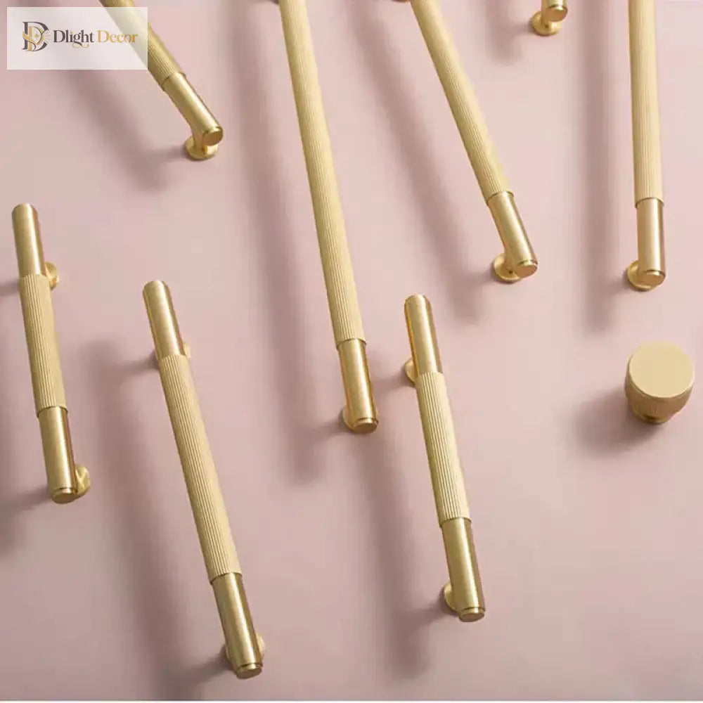 American Style Brass Cabinet Handles – Light Luxury Extended Wardrobe Door Pulls Handles