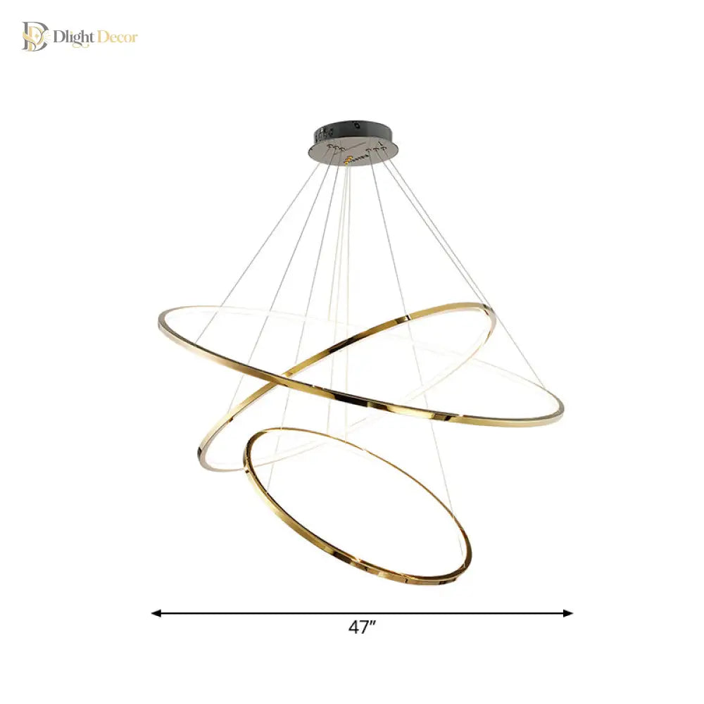 Amira Modern Led Chandelier: 3 Or 5 Tiers Of Golden Elegance Pendant Lighting