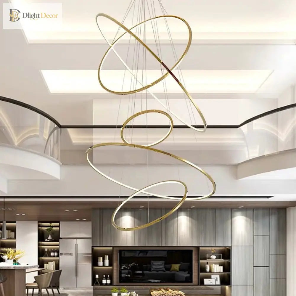 Amira Modern Led Chandelier: 3 Or 5 Tiers Of Golden Elegance Pendant Lighting