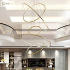 Amira Modern Led Chandelier: 3 Or 5 Tiers Of Golden Elegance Pendant Lighting