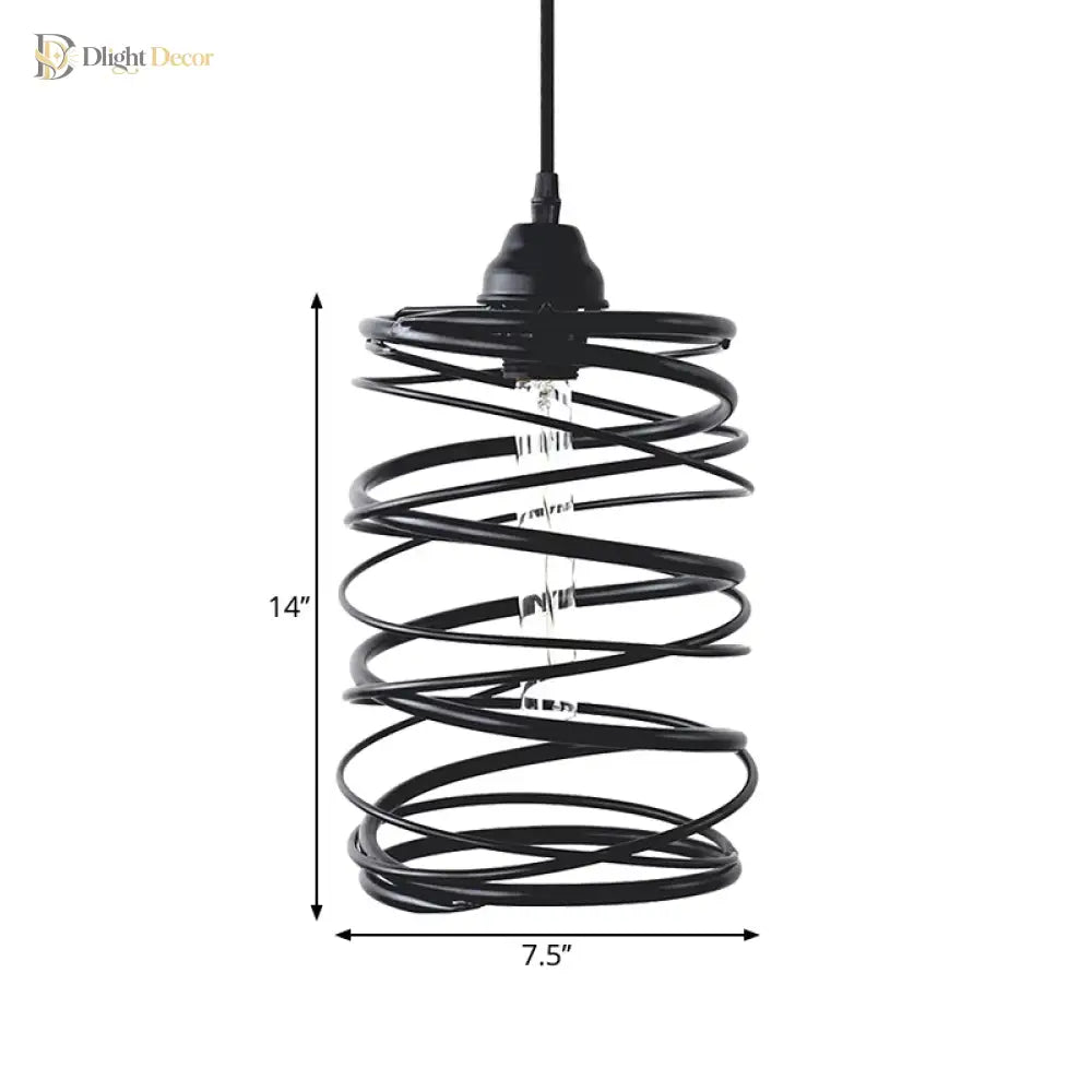 Amy Modern Black Pendant - Industrial Swirl Design Lighting