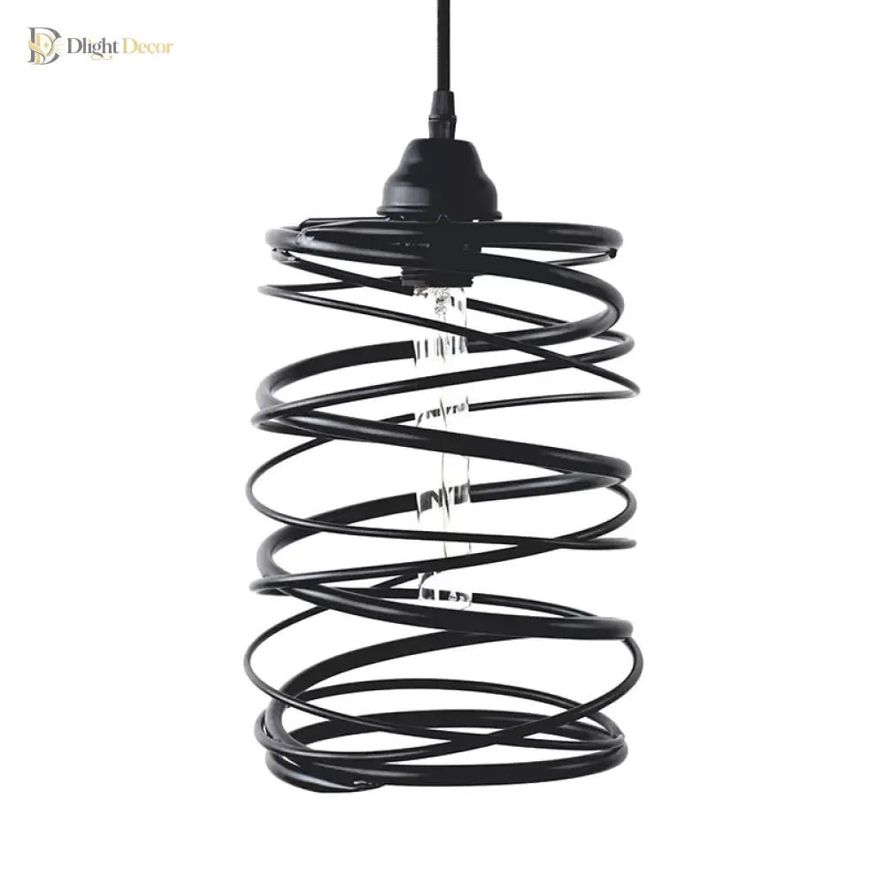Amy Modern Black Pendant - Industrial Swirl Design Lighting