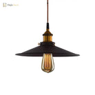 Andrea Metal Pendant Light With Pulley - Black Flare Design For Living Room