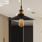 Andrea Metal Pendant Light With Pulley - Black Flare Design For Living Room