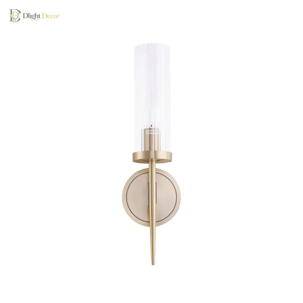 Angelina Elegance Meets Warm Illumination: The Gold Fluted Glass Wall Light Wall Lamp