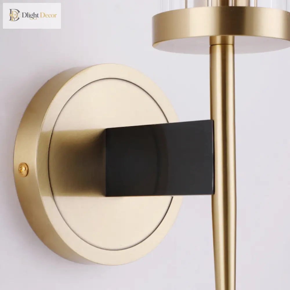 Angelina Elegance Meets Warm Illumination: The Gold Fluted Glass Wall Light Wall Lamp