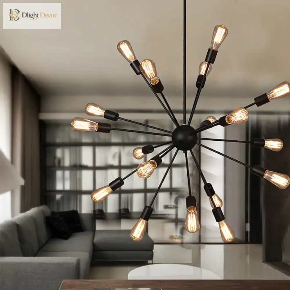 Anna’s Vintage Industrial Loft Chandelier - Led Retro Iron Fixture For Kitchen And Living Room