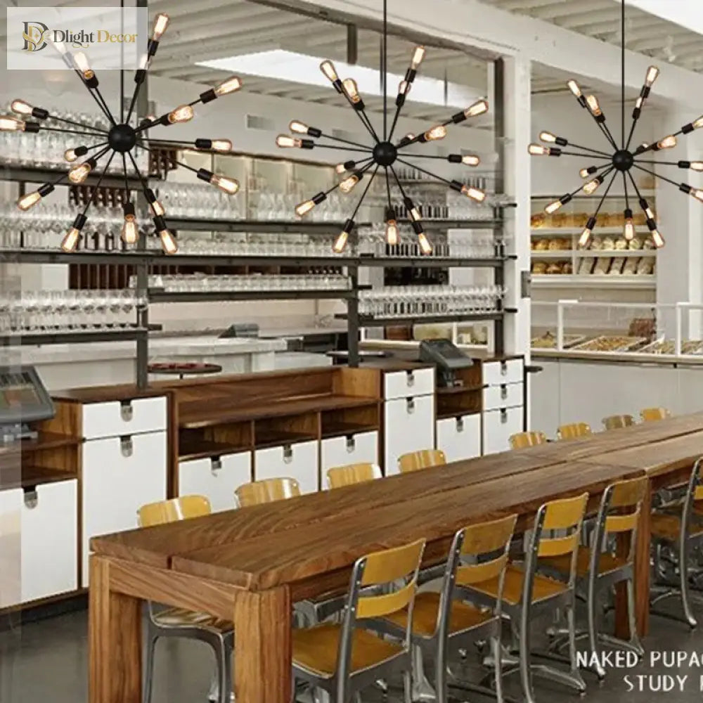 Anna’s Vintage Industrial Loft Chandelier - Led Retro Iron Fixture For Kitchen And Living Room