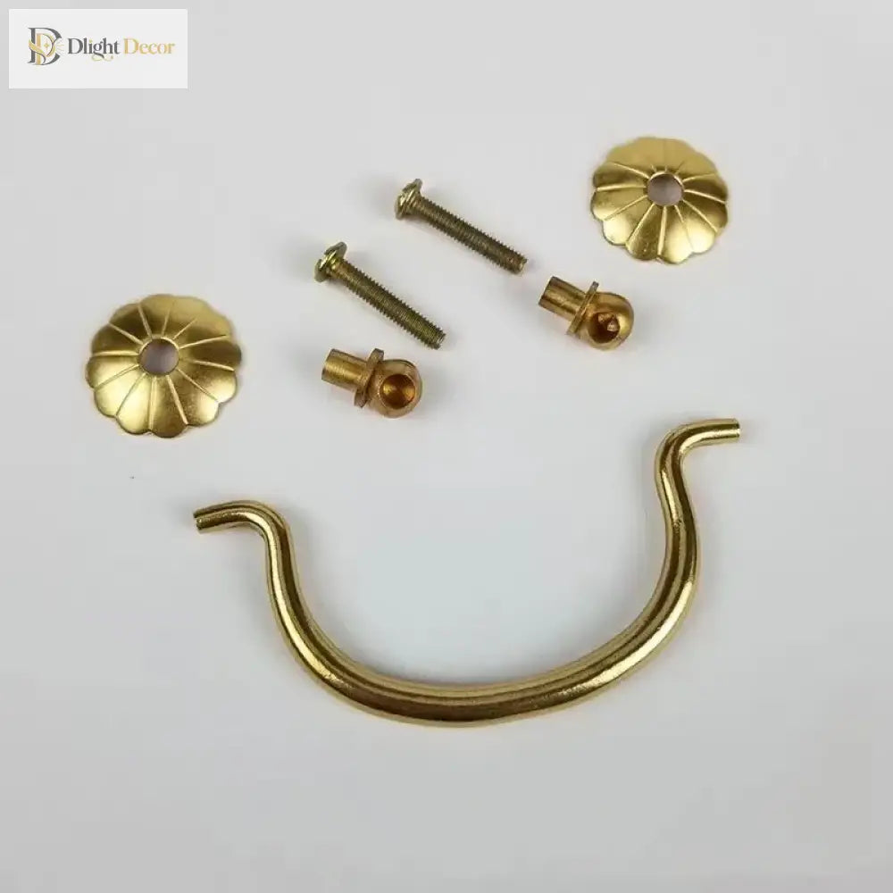 Antique Brass Arch Cabinet Pulls – Vintage Drawer Handles for Home Improvement Pulls