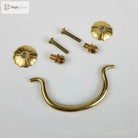 Antique Brass Arch Cabinet Pulls – Vintage Drawer Handles for Home Improvement Pulls