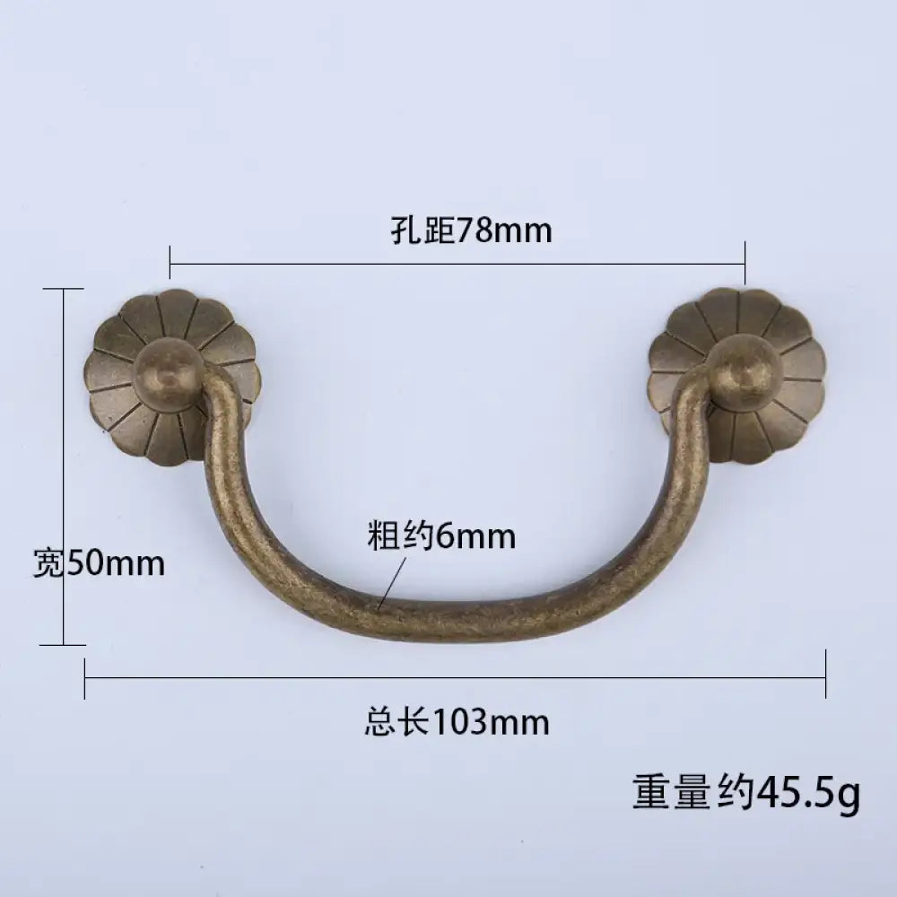 Antique Brass Arch Cabinet Pulls – Vintage Drawer Handles for Home Improvement T Bronzer 78mm Pulls