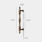 Antique Brass Furniture Cabinet Handle – American Vintage Wardrobe Knob and Drawer Pull 179mm bar Handles