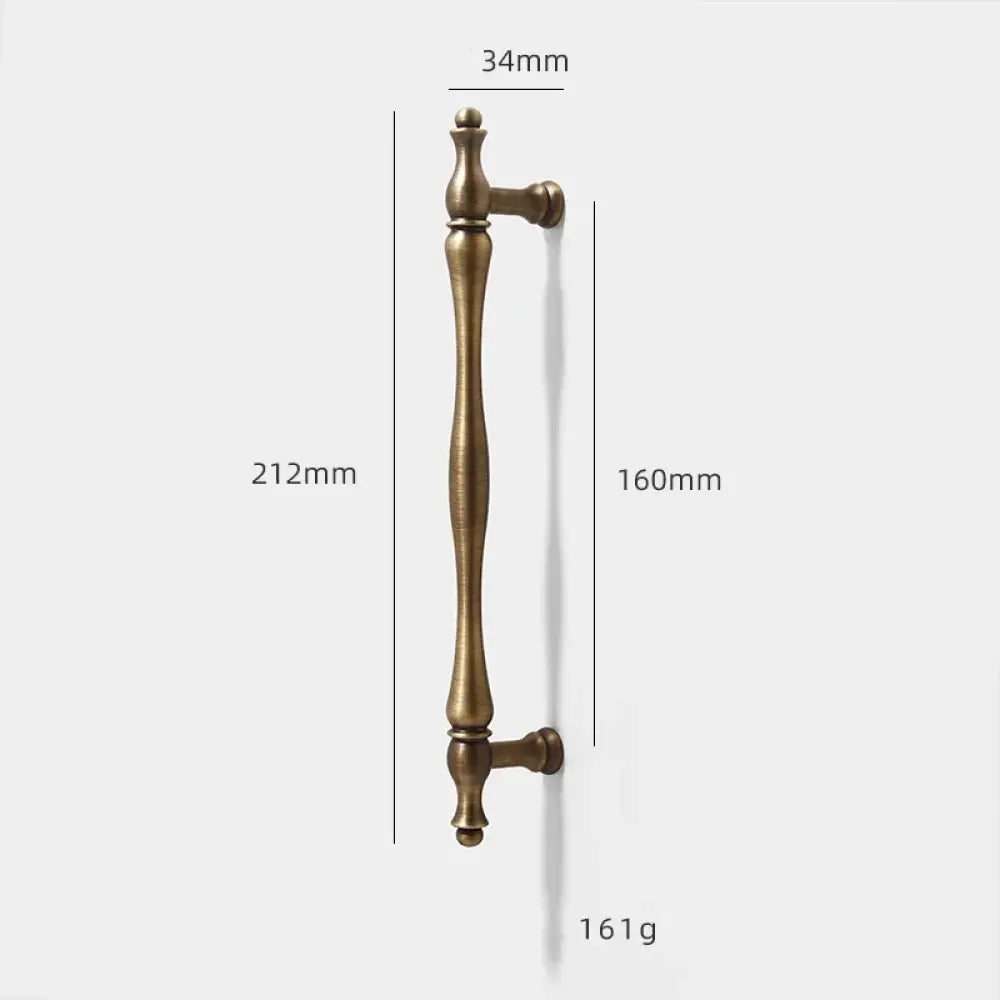Antique Brass Furniture Cabinet Handle – American Vintage Wardrobe Knob and Drawer Pull 212mm bar Handles