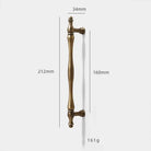 Antique Brass Furniture Cabinet Handle – American Vintage Wardrobe Knob and Drawer Pull 212mm bar Handles