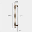 Antique Brass Furniture Cabinet Handle – American Vintage Wardrobe Knob and Drawer Pull 244mm bar Handles