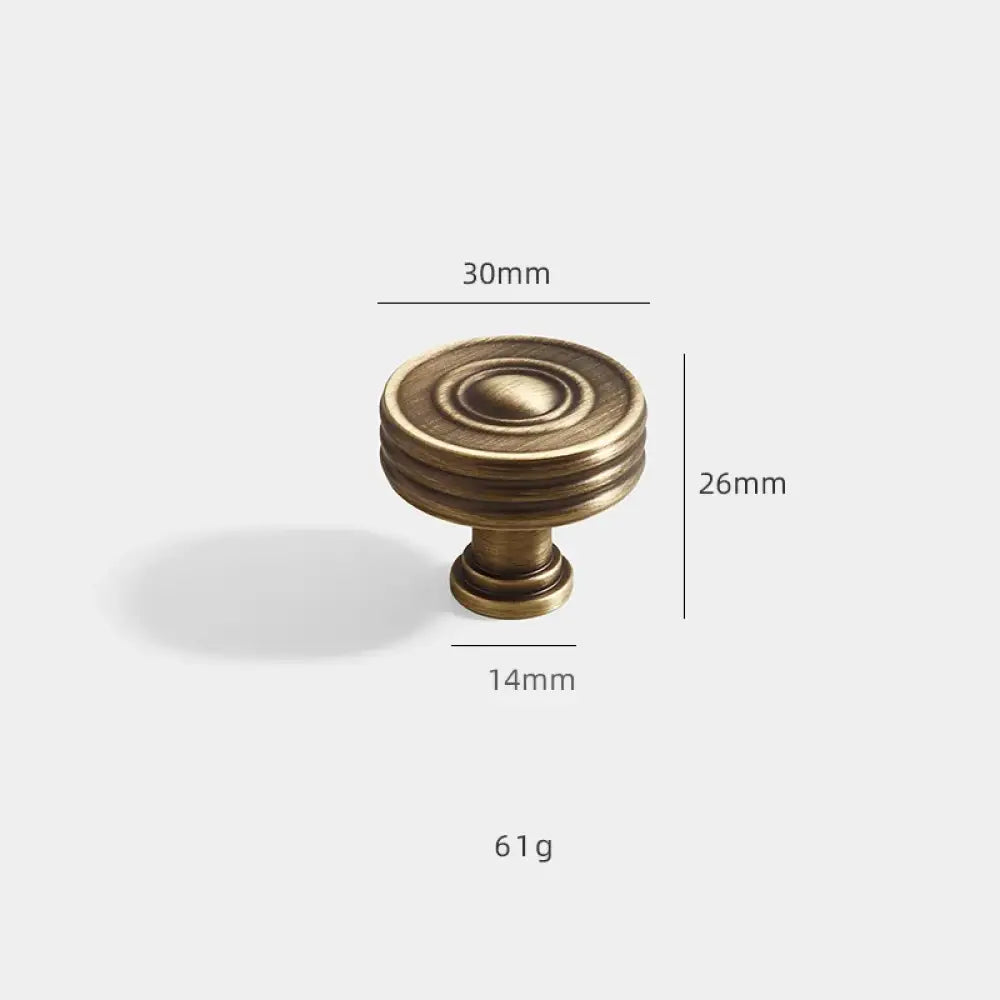 Antique Brass Furniture Cabinet Handle – American Vintage Wardrobe Knob and Drawer Pull 30mm knob Handles