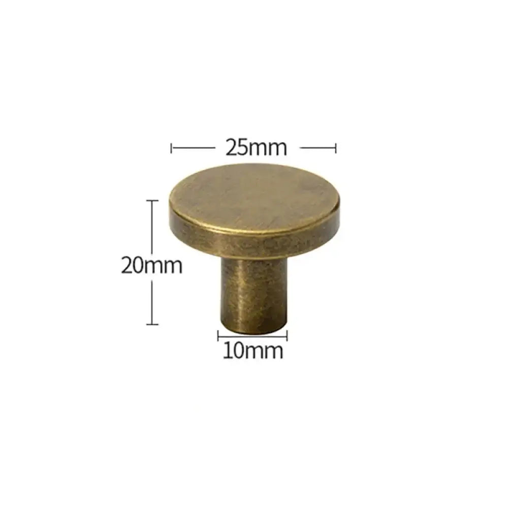 Antique Brass Round Cabinet Knobs – Vintage Drawer Wardrobe and Cupboard Pulls antique 25mm knob