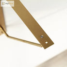 Antique brass triangle shelf bracket end plate with screw and curved support