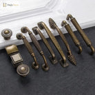 Antique Bronze Cabinet Handles - Retro Drawer Pulls Vintage Zinc Alloy Kitchen Hardware for Furniture Dresser and