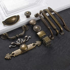 Antique Bronze Cabinet Handles - Retro Drawer Pulls Vintage Zinc Alloy Kitchen Hardware for Furniture Dresser and