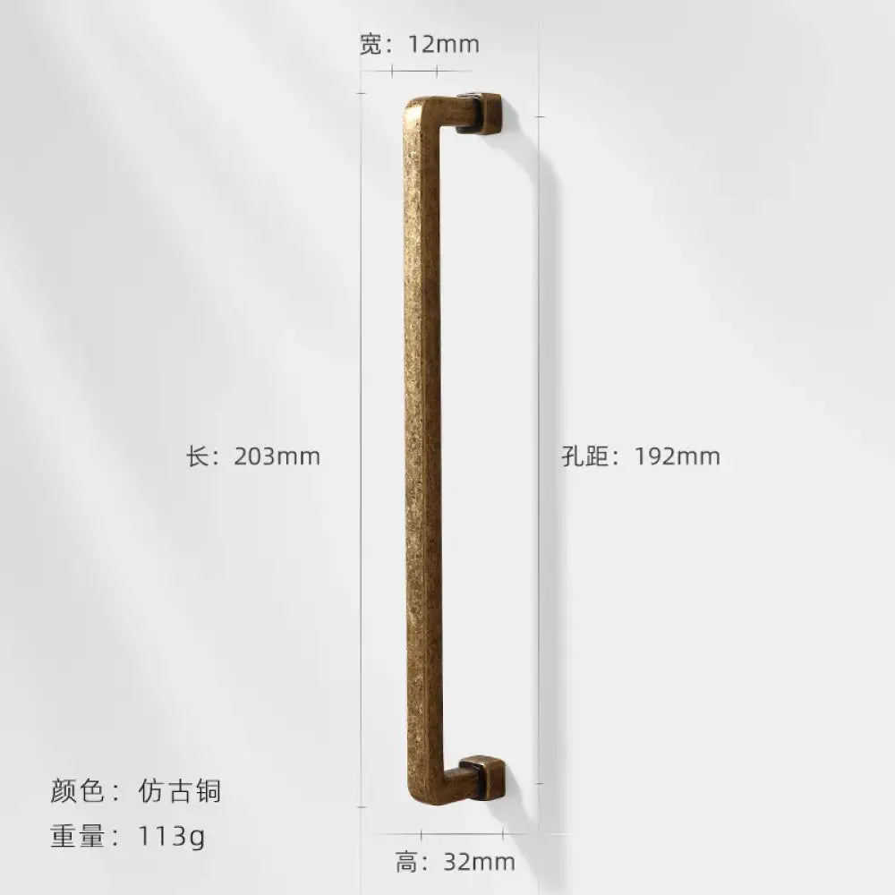 Antique Bronze Wardrobe Door Handles – Zinc Alloy Cabinet Pulls and Drawer Knobs 5065-192mm Handles