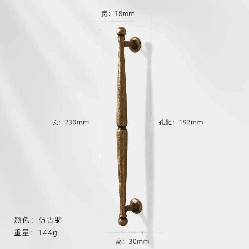Antique Bronze Wardrobe Door Handles – Zinc Alloy Cabinet Pulls and Drawer Knobs 5068-192mm Handles