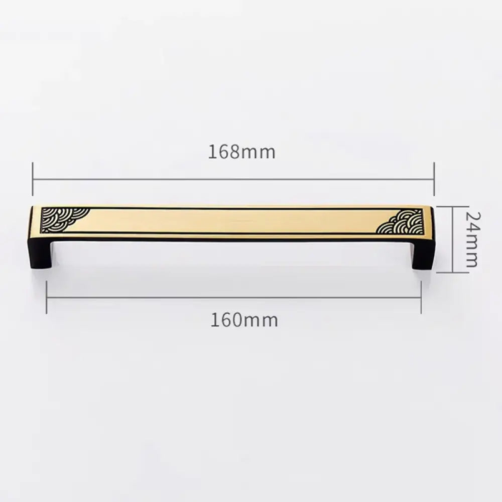 Antique Style Brass Furniture Handles – Vintage Cabinet Wardrobe and Drawer Knobs black gold 168mm Handles