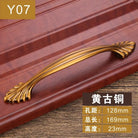Antique Yellow Bronze Cabinet Handles - Brushed Vintage Drawer Pulls for Kitchen and Wardrobe Doors Y07 128mm Handles