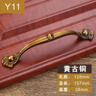 Antique Yellow Bronze Cabinet Handles - Brushed Vintage Drawer Pulls for Kitchen and Wardrobe Doors Y11 128mm Handles