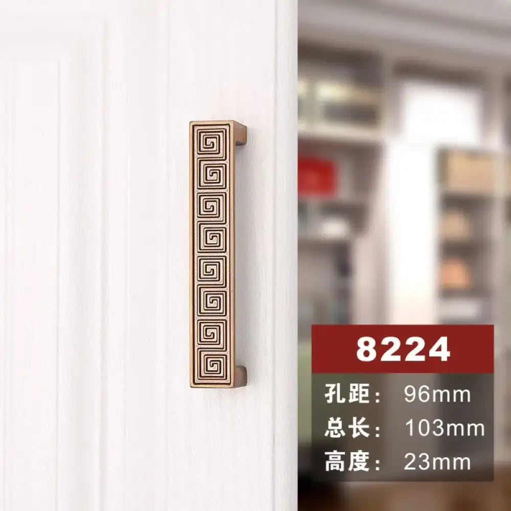 Antique Yellow Bronze Wardrobe Handles - Modern Zinc Alloy Drawer Knobs for Cabinets and Closets 8224 96mm Handles