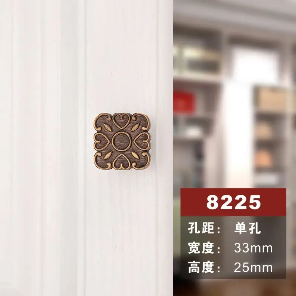 Antique Yellow Bronze Wardrobe Handles - Modern Zinc Alloy Drawer Knobs for Cabinets and Closets 8225 single hole