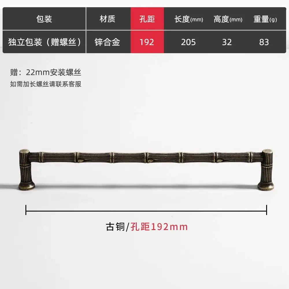 Antique Zinc Alloy Drawer and Cabinet Handles – Retro Bronze Vintage Style 8966 Bronze 192mm Handles