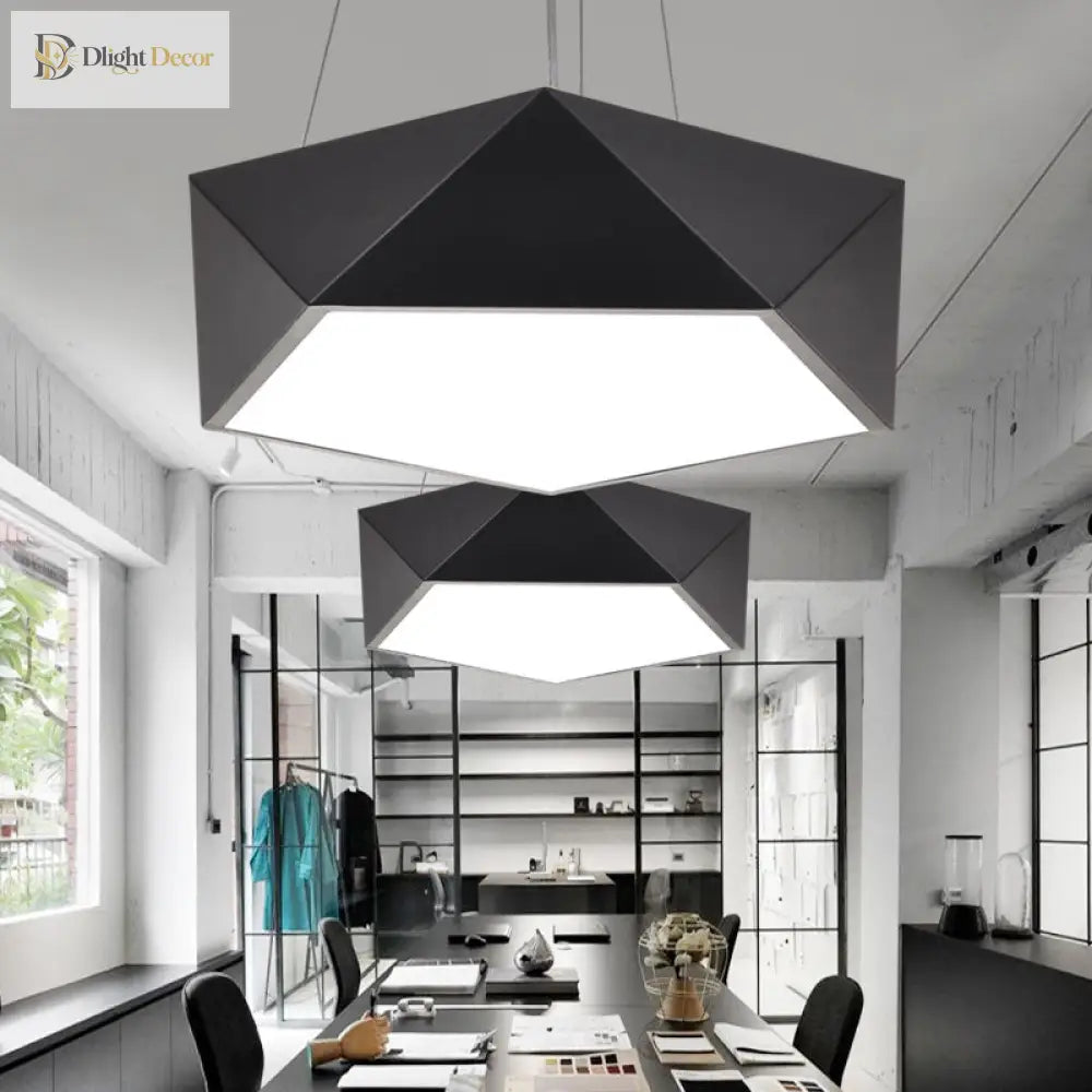 Anya’s Modern Black Pentagon Led Chandelier Pendant Lighting