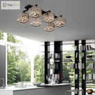 Anya’s Modern Crystal Chandelier - Square Design Ceiling Light