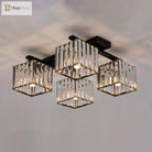 Anya’s Modern Crystal Chandelier - Square Design Ceiling Light