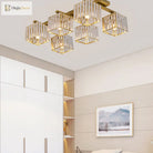 Anya’s Modern Crystal Chandelier - Square Design Ceiling Light