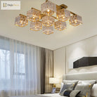 Anya’s Modern Crystal Chandelier - Square Design Ceiling Light