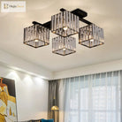 Anya’s Modern Crystal Chandelier - Square Design Ceiling Light
