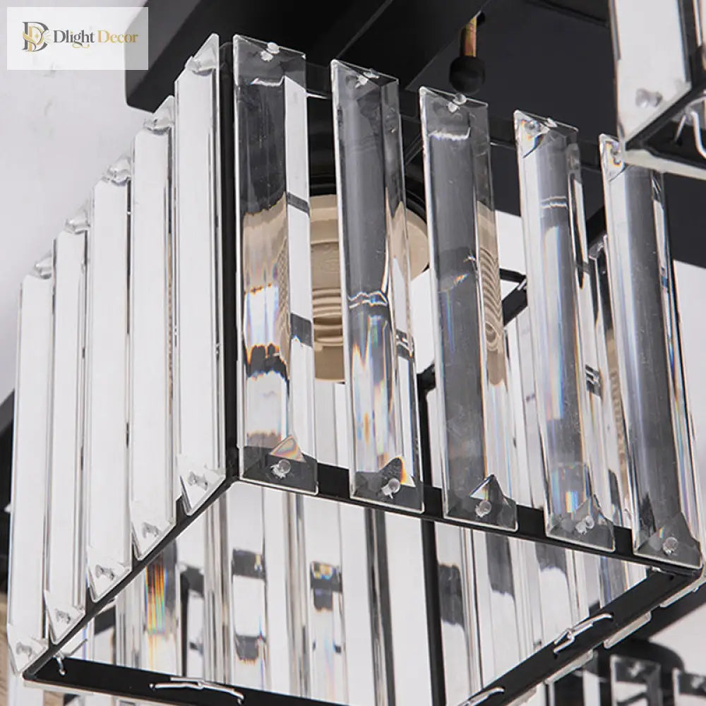 Anya’s Modern Crystal Chandelier - Square Design Ceiling Light