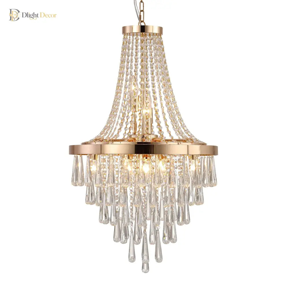 Arabelle 19.7-Inch Gold & Chrome Crystal Chandelier