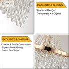Arabelle 19.7-Inch Gold & Chrome Crystal Chandelier